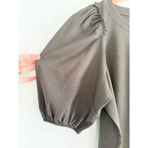 Madewell | NWT Puff-Sleeve Sweatshirt Tee in Dark Surplus Gray | Sz XS - Picture 4 of 10